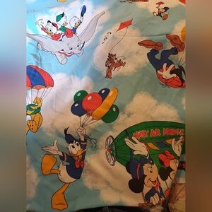 Vintage 80s Disney Mickey air mobile twin sheet